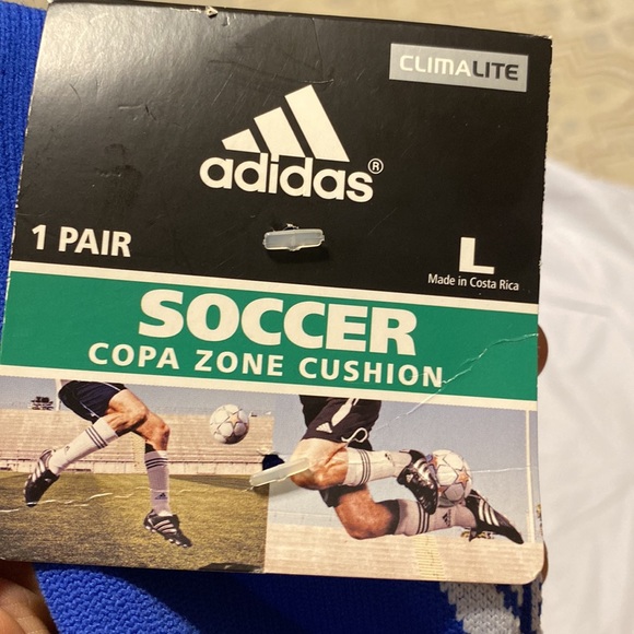 NWT adidas soccer copa zone cushion socks color blue - Picture 2 of 4